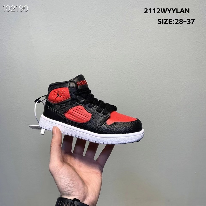 Jordan Nike Air Jordan 1 MID AJ1 Joe 1 High-Gang Children_s Shoes Culture Sports Basketball Shoes 28-35-b91278e8